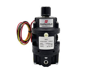 ترانسدیوسر فشار الکترواپنوماتیک FAIRCHILD مدل T5700-40 با نشانگر فشار خروجی، اتصالات ورودی و خروجی هوا، مناسب کنترل دقیق فشار صنعتی و فرآیندهای حساس