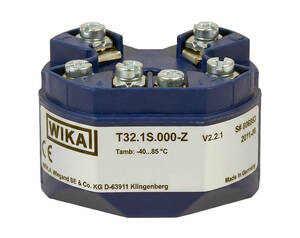 ترانسمیتر دما WIKA مدل T32.1S نصب‌شده در هد سنسور صنعتی با قابلیت ارتباط PROFIBUS PA