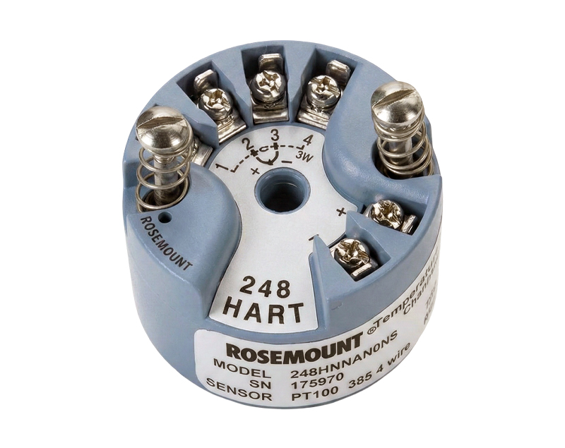 248_puck_l_lg — دراک ترانسمیتر دمای HEAD MOUNT Rosemount 248 با بدنه مقاوم و گزینه نصب DIN و سر جهانی، مناسب محیطهای فرآیندی و سیستمهای ابزار ایمنی