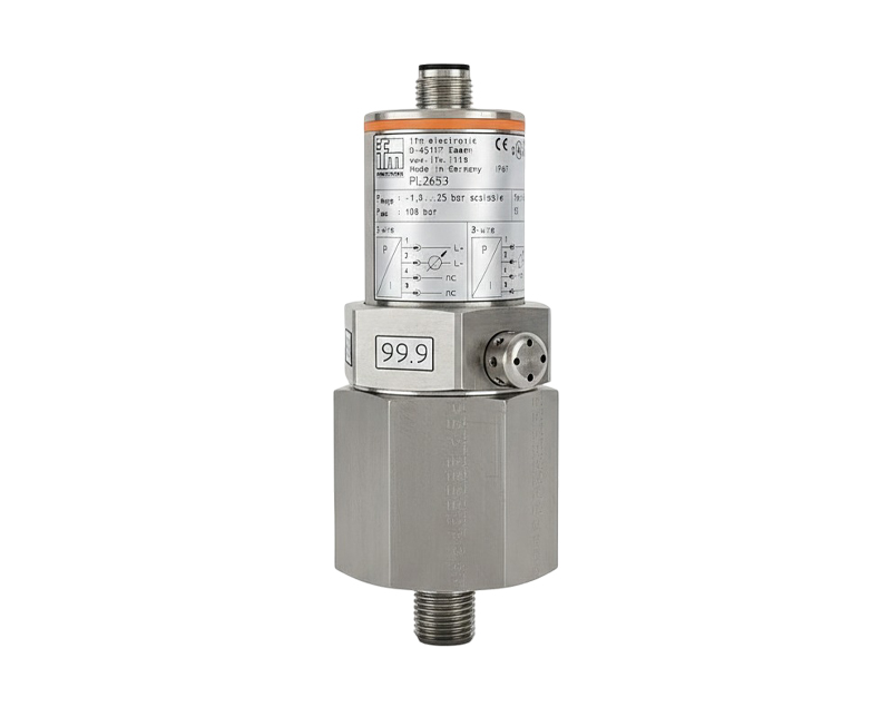 Flush-pressure-transmitter — دراک ترانسمیتر فشار دیجیتال بهداشتی مدل PL2653 برند ifm با طراحی فلاشمانت و سنسور سرامیکی جهت پایش فشار در صنایع لبنی و دارویی - موجود در فروشگاه دراک.