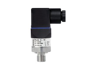 تصویر ترانسمیتر فشار WIKA A-10 با بدنه استیل و کانکتور استاندارد، مناسب برای اندازه‌گیری فشار در صنایع عمومی صنعتی