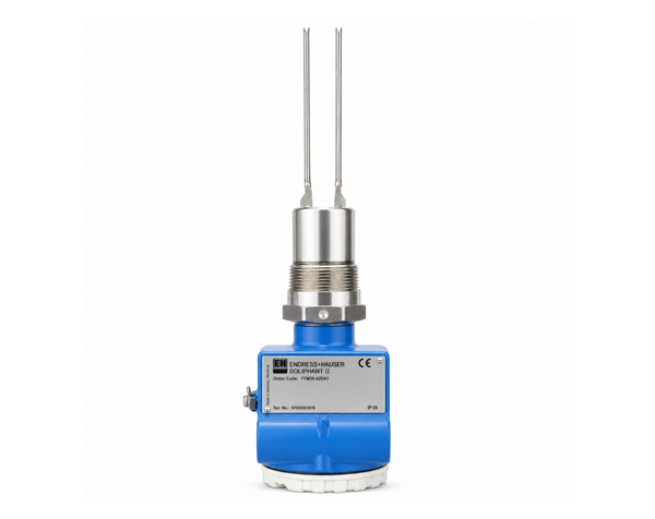ftm30 — DERAAK Blue industrial valve actuator with two tall stainless steel rods extending upward, used to control a process valve in automation.
