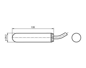 تصویر سوئیچ شناور LFL2-CK-U-PUR5-EMS از برند Pepperl+Fuchs با طراحی مقاوم در برابر نفوذ و مکانیزم توپک متحرک برای اندازهگیری سطح مایعات در مخازن صنعتی