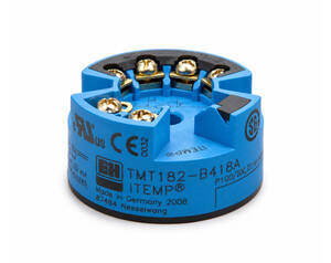 Blue circular screw-terminal block with six gold screws, used for wiring connections in electrical panels.