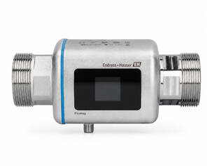 Endress+Hauser Picomag flow meter with two threaded pipe connections and a central display panel.