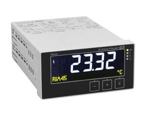 نمای روبروی نمایشگر صنعتی RIA45 با نمایش عددی 7-segment و ماتریس نقطه‌ای