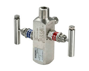 نمای جانبی منیفولد Rosemount 306 با برچسب مشخصات فنی و اتصالات فشار قوی موجود در فروشگاه دراک