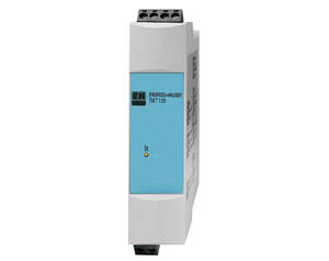 تصویر ترانسمیتر دمای Endress+Hauser مدل TMT128 نصبشده روی ریل DIN