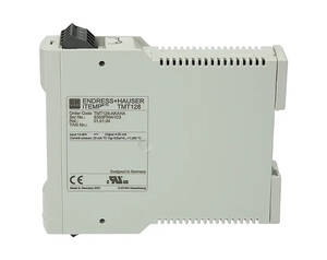 تصویر ترانسمیتر دمای Endress+Hauser مدل TMT128 نصبشده روی ریل DIN
