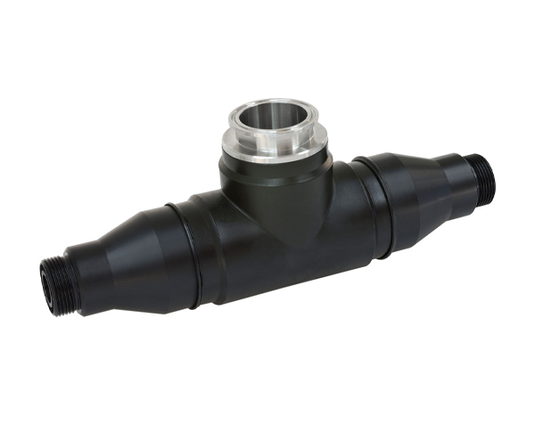 CUA252 — دراک فلو اسمبلی Flowfit CUA252 با طراحی عمودی و متریال PE100، بهینه شده برای اندازهگیری دقیق کدورت با سنسور Turbimax CUS52D در فرآیندهای آب آشامیدنی.