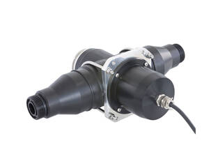 فلو اسمبلی Flowfit CUA252 با طراحی عمودی و متریال PE100، بهینه شده برای اندازه‌گیری دقیق کدورت با سنسور Turbimax CUS52D در فرآیندهای آب آشامیدنی.