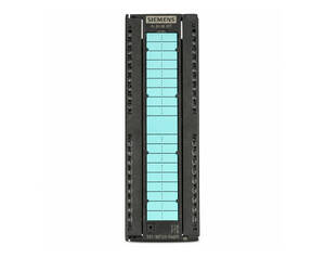 Siemens AI 8x16-bit analog input module in black housing with blue terminal blocks along the center, for PLC I/O.