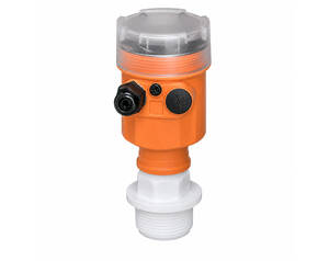 نمای فنی سنسور سطح راداری HCDAR-8S با آنتن PTFE و قابلیت اندازه‌گیری 15 متر مخصوص مایعات خورنده صنعتی